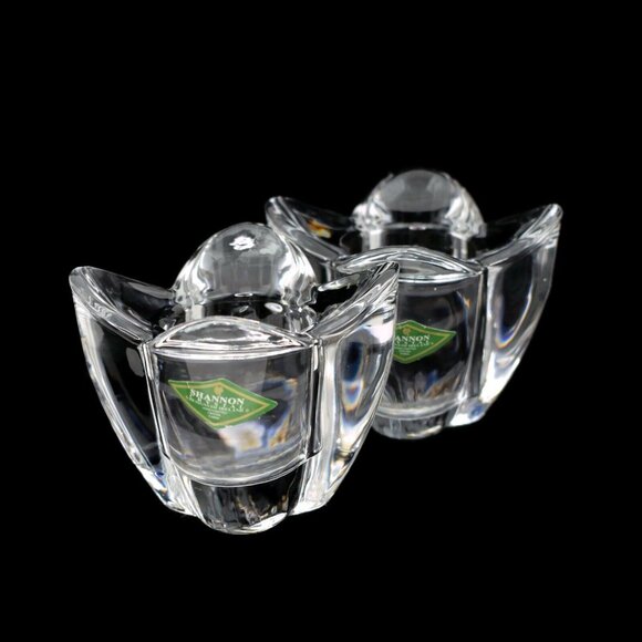 Pair of Shannon Handcrafted Crystal Votive Tea Candle Holders Set of 2 - Picture 3 of 10